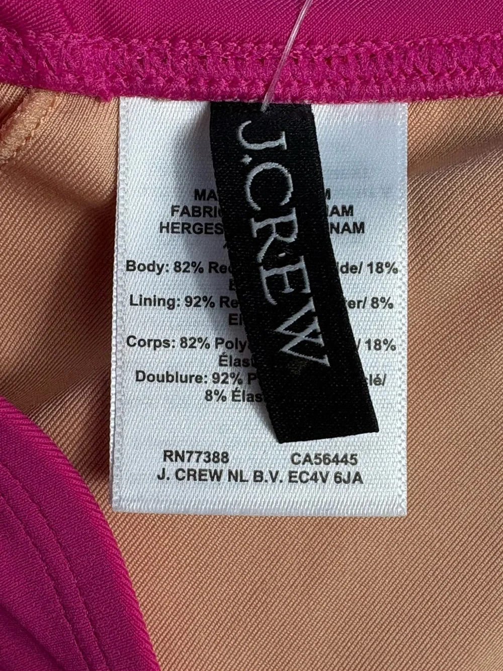NWT J.Crew Radiant Fuchsia Bikini Set 2-Piece Top 2X Bottom 2X BC112 BC114